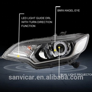 Sanvi Automobile 12v 6000K Xenon Headlight Assembly for Honda-Fit -Jazz 2014-2018 <b>Lights</b> with HD Hella-5 Lens LED Angel Eye DRL - Product Image 3