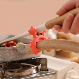 Support en silicone pour spatule et cuillère en forme de crabe, support de grattoir à crabe, pince de maintien, repose-cuillère en forme de crabe, anti-débordement, gadgets de cuisine - Product Image 5