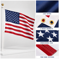 Drapeau américain brodé en tissu Oxford 210D robuste pour l'extérieur avec œillets en laiton – Vente en gros