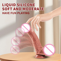 Dildo de Silicona, Juego de 8 Tamaños, Textura Realista con Venas, Dildos para Mujeres, Dildo Flexible y Grande, Impermeable, con Fuerte Ventosa, Juguete para Adultos