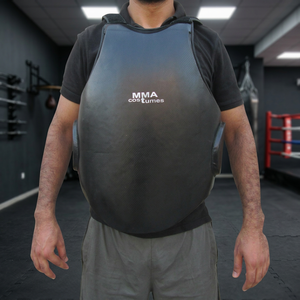 Costumes MMA sur mesure en PVC/PU/cuir, gilet de protection thoracique pour l'entraînement de boxe, le sparring, le kickboxing - Noir MC-260 - Product Image 1