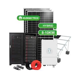 Sunway hybrid 8kw sistema solare batteria agli ioni di litio 8000w sistema ibrido 10kw 10kwp con inverter deye per la casa