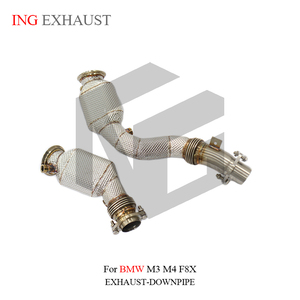 ING pour <span class=keywords><strong>BMW</strong></span> <span class=keywords><strong>M3</strong></span> M4 F80 F82 3.0T Downpipe d'échappement en acier inoxydable avec bouclier thermique, pièces de performance automobile F8X - Product Image 3