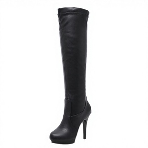 Ready to Ship Autumn Winter Summer Western Fashion Over-the-Knee Bow Slip-On Anti-static Kitten Heel Fly <b>Knitting</b> Women's <b>Boots</b> - Product Image 2