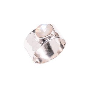 Anillo de piedra lunar arcoíris, Plata de Ley 925, ajuste de bisel clásico, piedras preciosas naturales, joyería de boda personalizable de confianza - Product Image 1