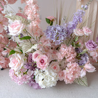 Arche florale de fleurs artificielles violettes pour mariage, toile de fond, vente en gros, conception personnalisée, décoration événementielle, fournisseur d'usine, commande en gros