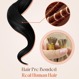 I Tip Extensions de cheveux Cheveux humains Blonde Ajouter Lustre Golden Blonde Highlight Blonde moyenne Mélanges naturels pré-collés - Product Image 3
