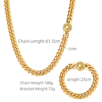 2023 OUMI Cubain Chaîne Bracelet Bijoux En Acier Inoxydable Glacé Diamant CZ Fermoir cubain lien Collier Bijoux