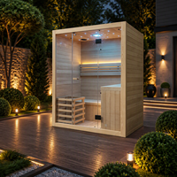 Chauffe-sauna traditionnel en bois de cèdre rouge et de pruche pour 6 personnes, pour sauna sec intérieur/extérieur