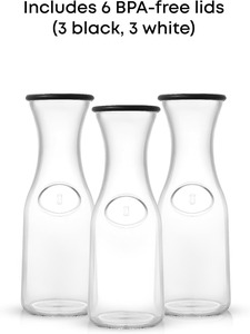 Carafe en verre avec couvercle, 1 litre, pichet en verre pour bar à mimosa, eau, thé glacé, jus, vin, lait, compatible lave-vaisselle, pour boissons - Product Image 3