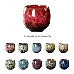 Tazze da Tè in Ceramica Smaltata Fatte a Mano, Forma a Uovo, Tazza da <span class=keywords><strong>Caffè</strong></span> in Ceramica con Motivo Unico, Ciotola per Degustazione Tè Kung Fu per Meditazione e Regali - Product Image 4