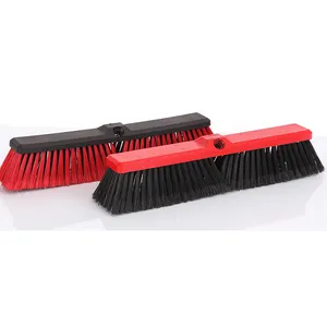 Outdoor Garden Broom Yard Brush Sweeper Head With Handle And Stiff Hard Bristle Floor Cleaning Brush