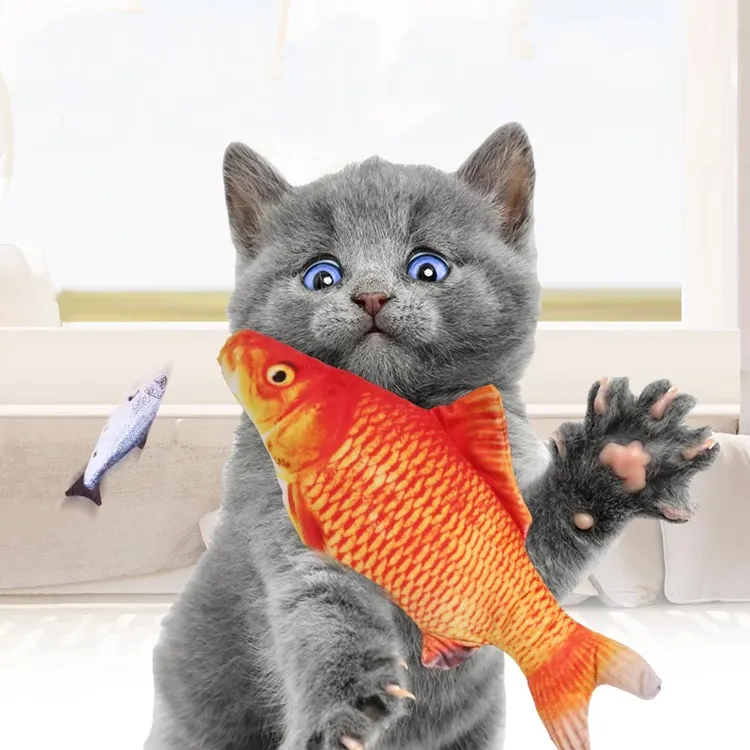 2022 оптовая продажа маленький размер Горячая креативная кошачья мята для домашних животных Жевательная плюшевая рыбка кошка игрушка