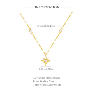 จี้สร้อยคอ CANNER Gold Star เงินแท้ 925 ชุบทอง 18K สำหรับผู้หญิง - Product Image 2