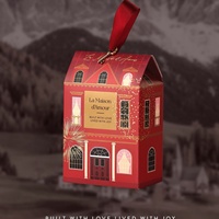 Boîte à bonbons de mariage motif maison avec poignée en ruban