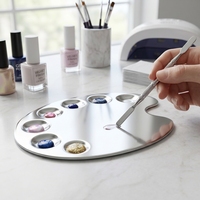 Palette à ongles en acier inoxydable, ensemble de manucure et pédicure, kit d'outils pour cuticules en métal portable avec boîte cadeau
