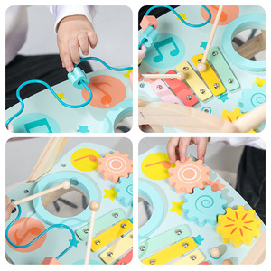 Ahşap bebek yürüteci ahşap bebek itme yürüteç öğrenme aktivite yürüteç oyuncaklar bebek itme oyuncak çoklu faaliyetleri merkezi hediye - Product Image 3