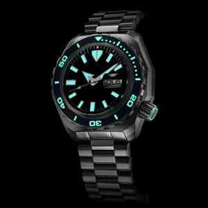 OEM ODM Custom Brand Logo Luxury 30Bar Waterproof Super Luminous 316L Stainless Steel Automatic Mechanical Diver Watch For Men