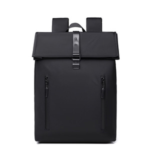 15.6" Large Waterproof Eco-Friendly Nylon Zipper Closure Portable Unisex <b>Backpack</b> Arcuate Shoulder <b>Strap</b> Capacity Commuting - Product Image 1