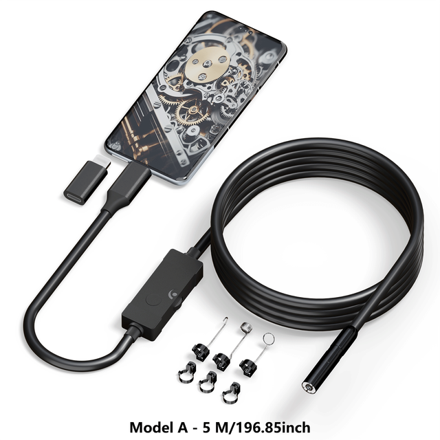 1080P 8MM Lens Hard Cable Waterproof Car Sewer Inspection Borescope Industrial Endoscope Camera