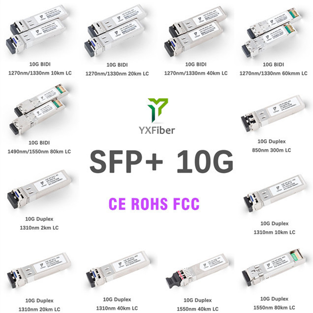 Compatible 10G SFP+ SR LR ER ZR 850nm 1310nm 1550nm Multimode SM Duplex LC  Fiber Optic Transceiver 10G SFP Module Price