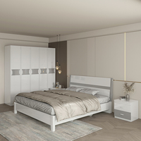 Meubles de chambre à coucher de luxe en bois moderne, ensemble complet de chambre à coucher de taille Queen, finition brillante, vente chaude, 1500 mm