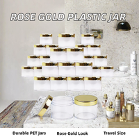 Pots cosmétiques en plastique PET transparent avec couvercle doré à visser, contenants ronds de 10 ml, 30 ml, 50 ml, 100 ml pour l'emballage de crèmes