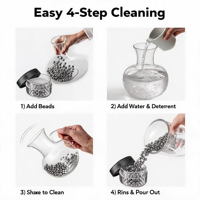 Juego de Bolas de Limpieza de Acero Inoxidable para Decantador de Vino, Accesorios de Limpieza