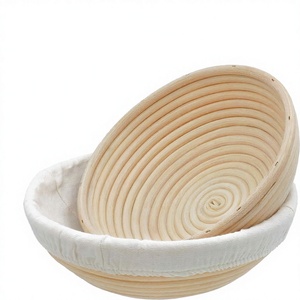 Rattan <b>Bread</b> Proofing <b>Basket</b> with Liner Set 3-Piece Reusable Sourdough Fermentation Baking Tools Kit - Product Image 1