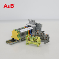 Bloc de bornes automobile A&B QPT-2.5-3L sur rail DIN, connexion à ressort, 500V 20A, 6 contacts, 0.14-2.5mm, cuivre, 3 niveaux, à enfoncement