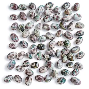 Factory high quality natural gemstone russian cherry blossom agate tumble spiritual quartz healing stone crystal crafts