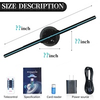 Ventilateur holographique 3D MissYou High Tech 42CM, signalisation numérique, luminosité 2000cd/m2, angle de vision 178°, expositions pour 234 LED 12V