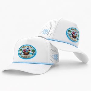 Casquette de golf 5 panneaux avec logo brodé personnalisé, patch en cuir silicone, haute qualité, faible MOQ, visière incurvée, séchage rapide, durable, pour hommes - Product Image 1