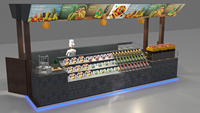 Artworld présente un kiosque de fruits frais personnalisé au détail, conception de stand de jus de fruits pour le centre commercial