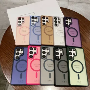 Từ không dây phí trường hợp đối với Samsung Galaxy S25 S23 S24 FE siêu cộng với Matte chống sốc rõ ràng cứng PC Cover quay lại - Product Image 2