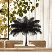 Centre de table en plumes d'autruche noires, 12 pièces, 16-18 pouces, plumes naturelles pour la décoration de table de mariage ou de Noël