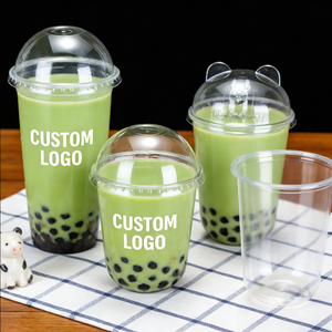 แก้วพลาสติก PET ขนาด 22 ออนซ์ 20 ออนซ์ แบบผนังเดียว 90 มม. พร้อมฝาปิด สำหรับเครื่องดื่มชานมไข่มุก - Product Image 2