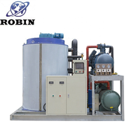 Machine à glace en flocons Robin 12 tonnes par jour, qualité alimentaire SS304, contrôle automatique PLC, refroidissement par air pour la viande et les fruits de mer