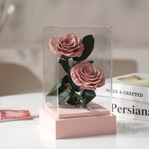 Rose éternelle préservée, boîte en acrylique, amour éternel, cadeau pour la Saint-Valentin, vente chaude, fleurs au toucher réel - Product Image 4