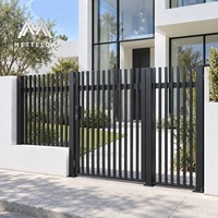 Clôture en aluminium sur mesure avec boîte aux lettres intégrée, panneau moderne noir à lattes verticales pour villa résidentielle, cour avant