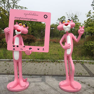 FRPピンクパンサー像カスタマイズされた屋外ショッピングモールピンクパンサー動物の彫刻 - Product Image 5