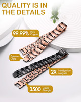 Bracelet magnétique en cuivre pur avec croix chrétienne, thérapie magnétique, soulagement de la douleur, réglable pour hommes et femmes, cadeau d'anniversaire