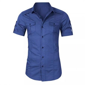 Ropa de <span class=keywords><strong>trabajo</strong></span> para hombre de comercio exterior, camisa de manga corta, nuevo estilo para hombre, chaqueta de camisa de verano para hombre de Venta caliente europea y americana - Product Image 4