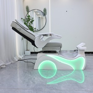 Fauteuil de pédicure électrique inclinable avec système de jets d'hydrothérapie pour salon, spa des ongles, soins des pieds et massage - Product Image 1