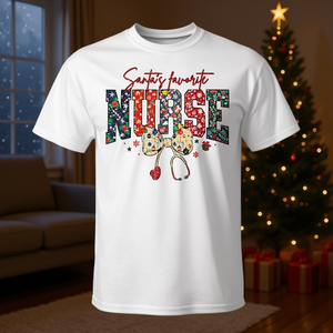 T-shirt de Noël pour infirmières préférées de Père Noël, cadeau de vacances pour les infirmières - Product Image 3