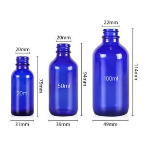 20ml 50ml 100ml Luxury Blue Boston <b>bottle</b> Customized Essential Oil <b>Bottle</b> For Cosmetics Container <b>Empty</b> With Rubber Dropper - Product Image 6