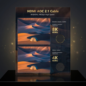 Custom Length 8K HDMI 2.1 Active <strong>Optical</strong> <strong>Cable</strong> 48Gbps 8K60Hz EARC Zinc Alloy HDMI AOC Fiber <strong>Cable</strong> for Engineering &amp; Home Theater - Product Image 3