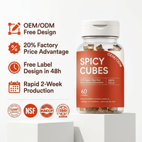Gummies Énergisantes Spicy Cubes pour Hommes, Marque Privée OEM/ODM, à base de Maca et d'Épimède, pour l'Équilibre Hormonal et la Performance Naturelle