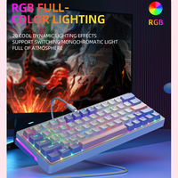 Clavier mécanique sans fil ZA63 Pro à 63 touches avec rétroéclairage RVB, batterie 2000 mAh, fonction N-key rollover et touches interchangeables à chaud pour le jeu et la frappe au bureau