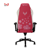 VANBOW chaise d'ordinateur réglable de style course avec logo personnalisé et broderie mignonne chaise de maison de jeu pour filles caractéristiques de massage ergonomiques